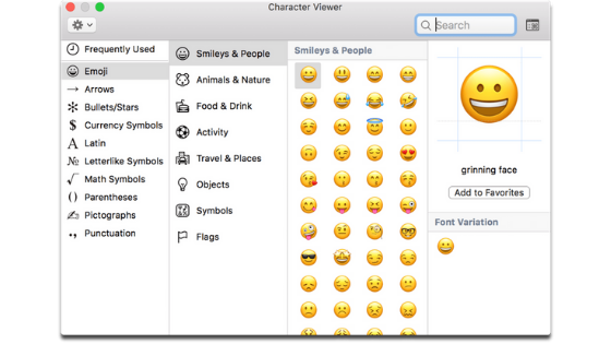 macbook emoji shortcut