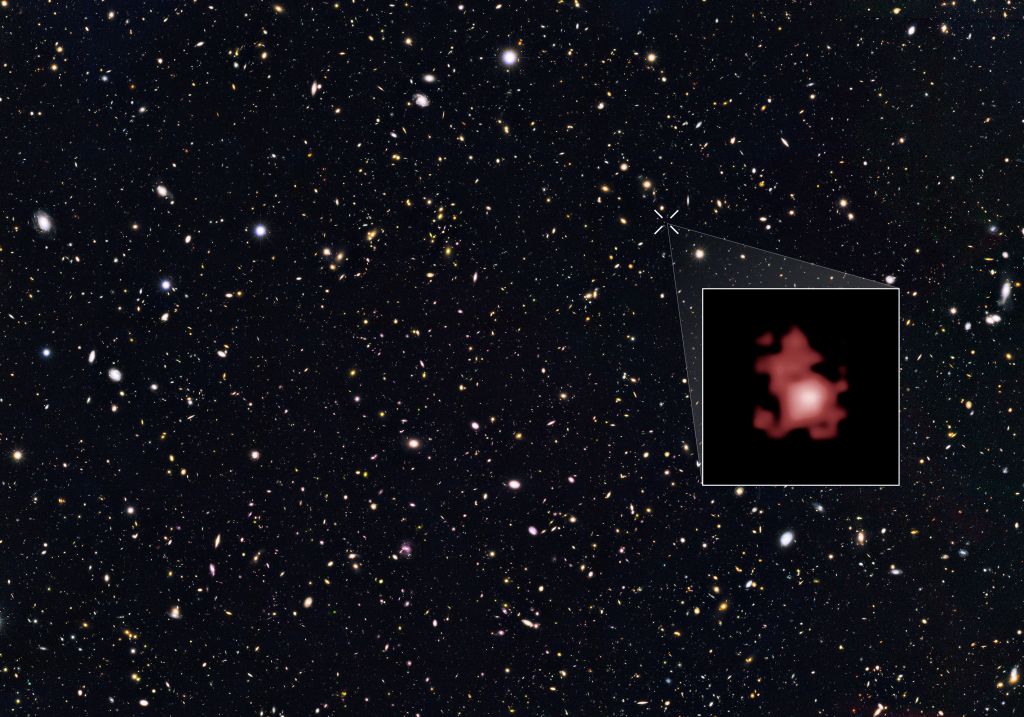 Location of the most distant galaxy ever seen in the observable universe