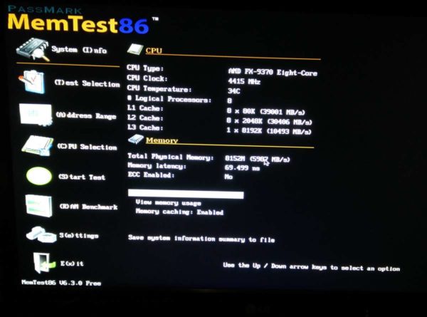 hardware test from the PC BIOS 2