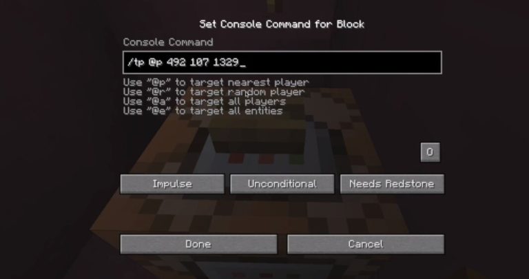 minecraft teleport command in single player