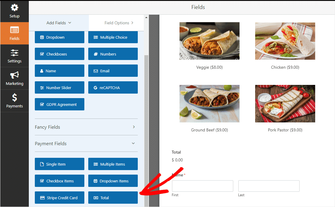 online restaurant order form with WordPress 11