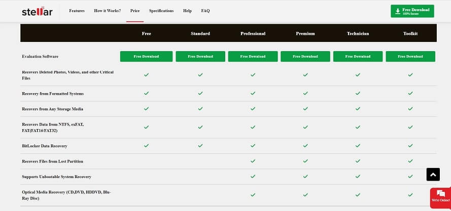 Stellar Data Recovery Pricing