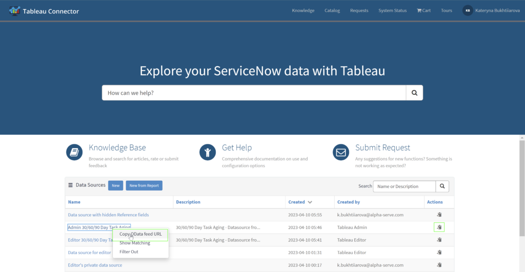 Tableau Integration with ServiceNow 19